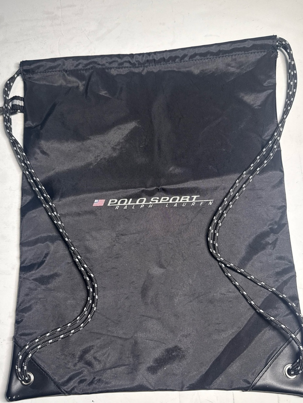 Polo by Ralph Lauren Black Drawstring Sport Sack with Logo